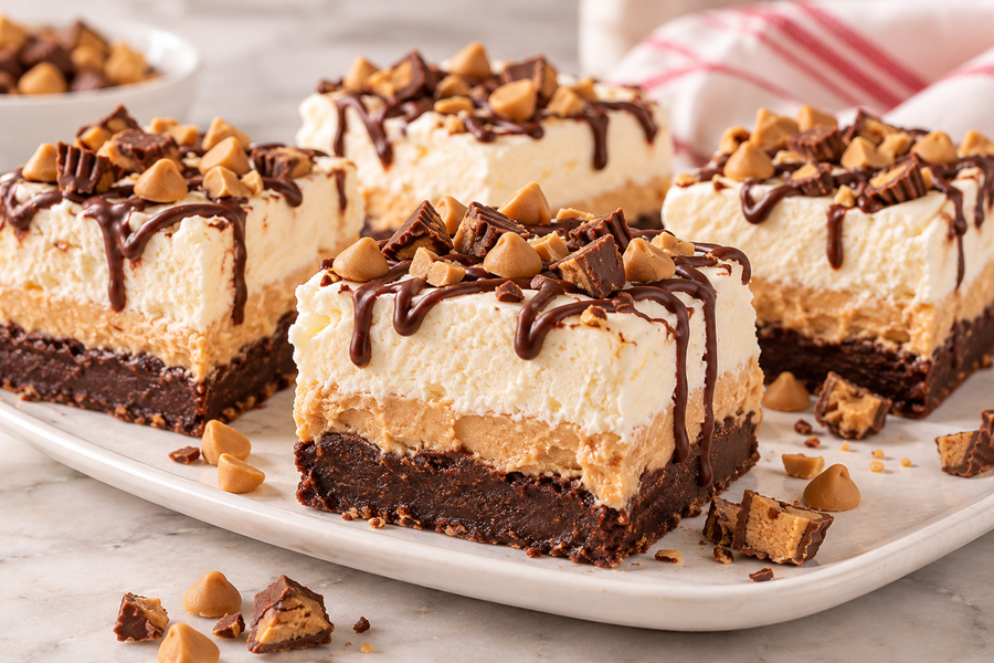Peanut Butter & Fudge Ice Cream Bars